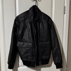 Oak+Fort Black Leather Jacket